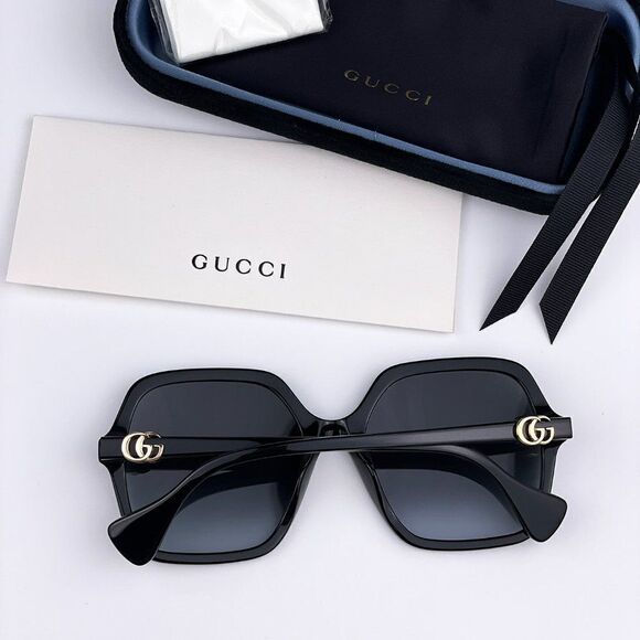 NEW GUCCI GG1072S 001 Black Gray Gradient Square Women Sunglasses - Picture 10 of 12